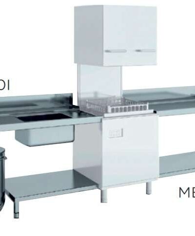 Mesa de prelavado entrada derecha dim.1200x750x850h mm sin estante MPS-120D