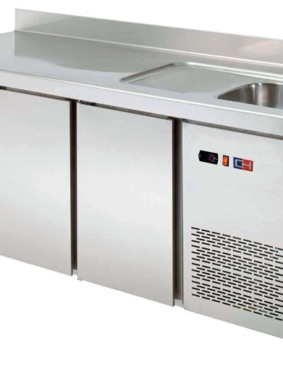 Mesa Snack Refrigerada con fregadero 2 puertas Fondo 600 de 1492 x600 x850h mm CORDOBA MRCH-150F