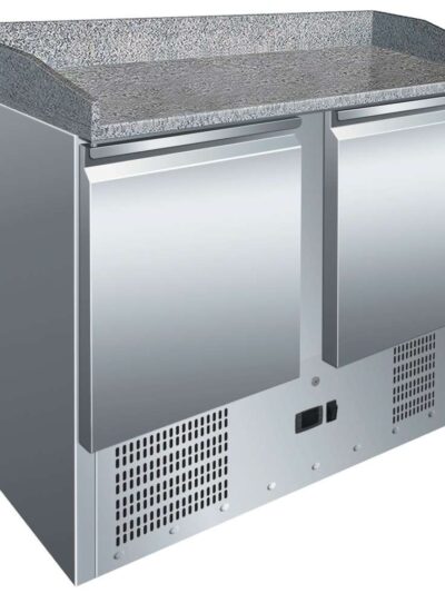 Mesa GN1/1 2 Puertas Preparación Pizzas con Encimera de Granito de 1045 x700 x1050h mm PEKIN S902PZ