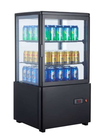Expositor Refrigerado 4 Caras 58 litros Negro de 447x400x819h mm Línea Pekín XC58L-N