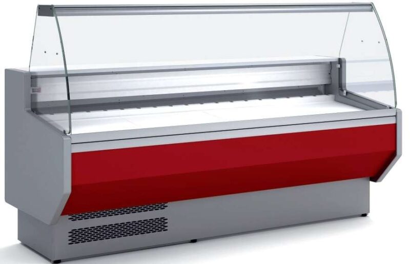 Vitrina Refrigerada Cristal Curvo Sin reserva Fondo 900 dim.2995x940x1235h mm Línea Córdoba VEDS-9-30-C