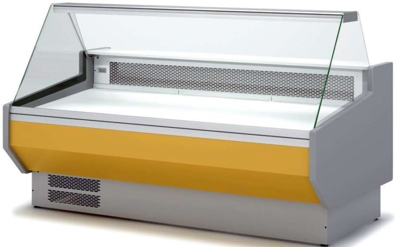 Vitrina Refrigerada Cristal Recto Sin reserva Fondo 1100 dim.1305x1100x1235h mm Línea Córdoba VEDS-10-13-R-TF