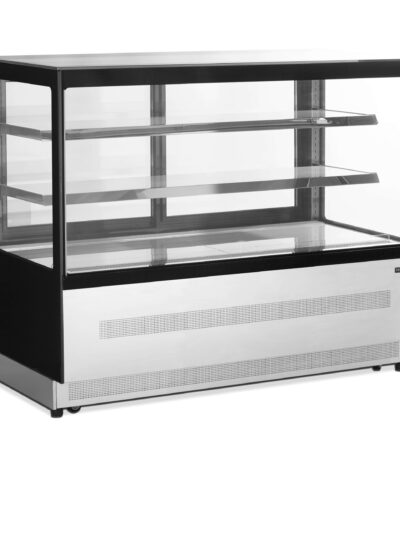 Vitrina Refrigerada Ventilada Total Cristal Recto con 3 estantes de cristal 1505X745X1209h mm Línea VIBORG LPD1500F-P-BLACK. 262 kg