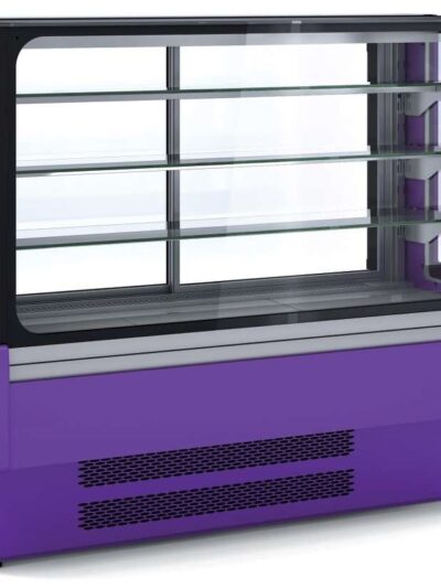 Vitrina Expositora Refrigerada Ventilada Cristal Recto para snack dim.1300x730x1379h mm Línea Córdoba VV-6-13-R