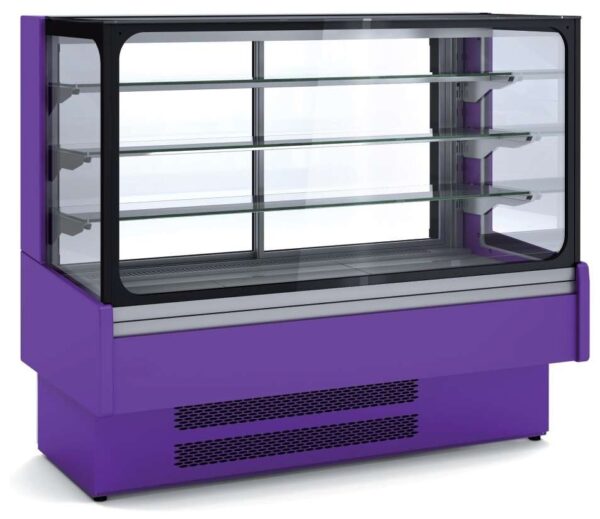 Vitrina Expositora Refrigerada Ventilada Cristal Recto para snack dim.1650x730x1379h mm Línea Córdoba VV-6-16-R