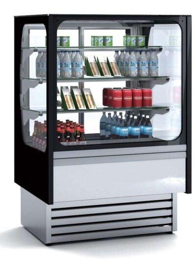 Vitrina Expositora Refrigerada Ventilada Cristal Recto Mostrador dim.1630x710x1380h mm Línea Córdoba VV-6-16-RG