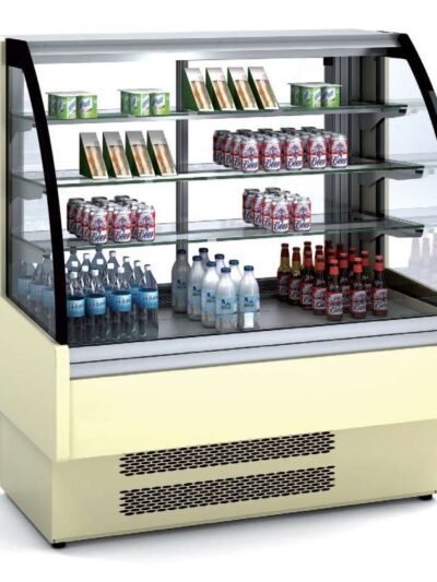 Vitrina Expositora Refrigerada Ventilada Cristal Curvo Autoservicio dim.950x730x1098h mm Línea Córdoba VVA-6-9-C