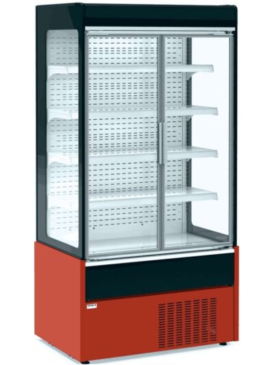 Mural Refrigerado Expositor con Puertas de Cristal 4 Estantes Fondo 700 de 1530 x700 x1990h mm AVEIRO MAE150PV-R color ROJO