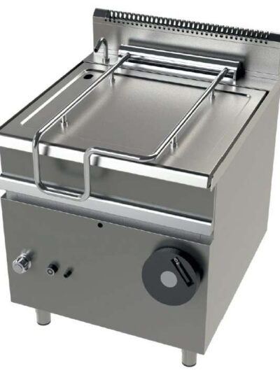 Sartén basculante a gas 80 litros 22Kw fondo cuba en acero suave Serie 900 JUNEX con medidas 800x900x900h mm FD9C080F