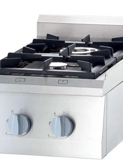 Cocina a gas sobremesa 2 fuegos 400x700x250h mm 3,5+7 Kw Línea Varsovia