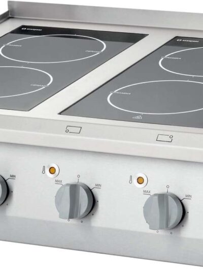 Cocina vitrocerámica sobremesa 4 zonas 800x700x850h mm 4x2,5Kw Línea Varsovia