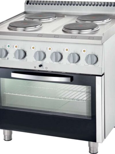 Cocina eléctrica con horno convección 4 zonas 800x700x850h mm 4x2,6Kw Línea Varsovia