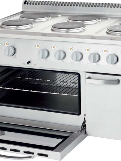 Cocina eléctrica con horno estático 6 zonas 1200x700x850h mm 6x2,6Kw Línea Varsovia