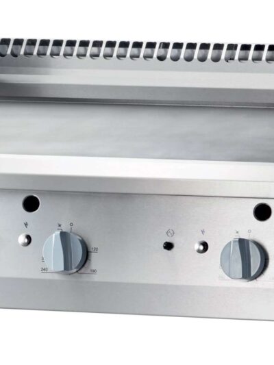 Fry top a gas acero rectificado sobremesa placa lisa 400x700x250h mm 6,5Kw Línea Varsovia
