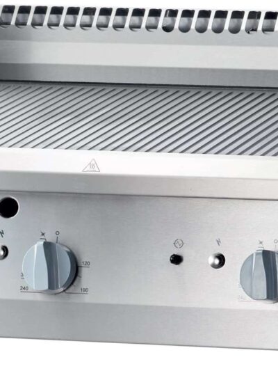 Fry top a gas acero rectificado sobremesa placa lisa/ranurada 800x700x250h mm 13Kw Línea Varsovia
