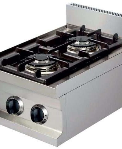 Cocina a gas sobremesa 2 fuegos 2x3,6kw 400x600x265h mm GC604 Línea Estambul