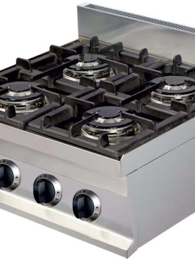 Cocina a gas sobremesa 4 fuegos 4x3,6kw 600x600x265h mm GC606 Línea Estambul