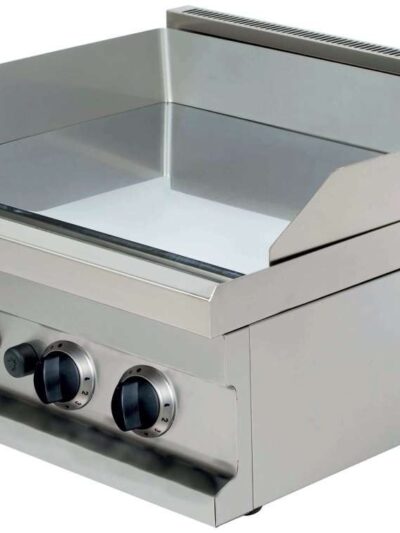 Fry tops a gas sobremesa liso acero 15 mm con baño cromo duro 2x4,8kw 600x600x265h mm GG606 Línea Estambul