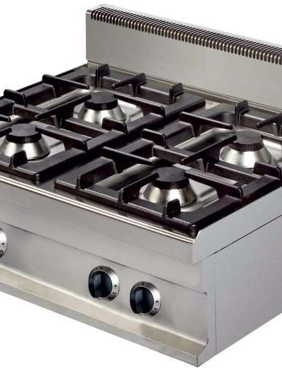 Cocina a gas sobremesa 4 fuegos 4x6kw 800x700x290h mm GR721S Línea Estambul