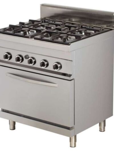 Cocina a gas 4 fuegos 4x6kw con horno GN1/1 a gas de 6kw 800x700x900h mm GR722 Línea Estambul