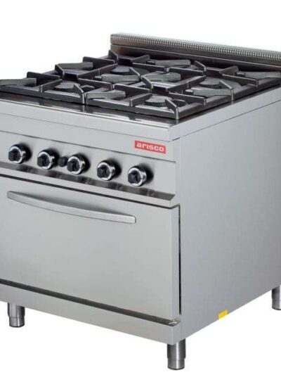 Cocina a gas 4 fuegos 4x8kw con horno 7,5kw 850x900x900h mm GR922 Línea Estambul