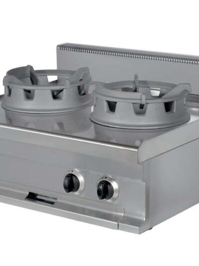 Cocina Wok a gas sobremesa 2 fuegos 16 kw 400x700x290h mm WR721S Línea Estambul