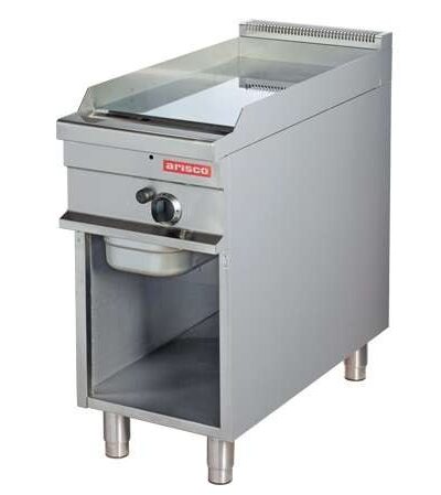 Fry tops a gas liso acero rectificado 15 mm 7,5kw 425x900x900h mm GG911R Línea Estambul