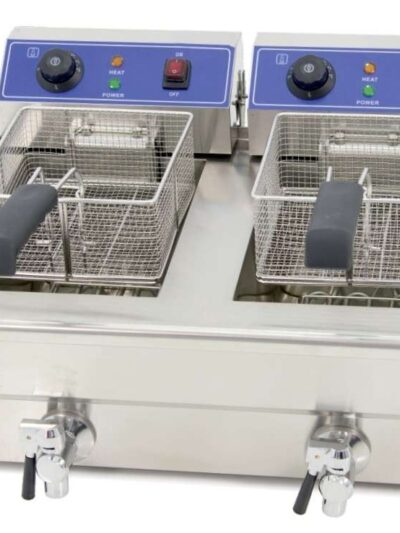 Freidora Eléctrica 10 + 10 litros CON Grifo de 570 x460 x325h mm PEKIN IEF-102-EGO