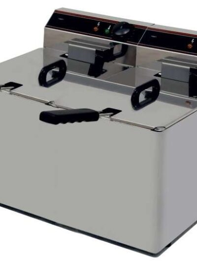 Freidora Eléctrica capacidad 10+10l pot.3,5+3,5 Kw sin Grifo de Vaciado línea Badajoz EVO1010