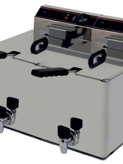 Freidora Eléctrica capacidad 10+10l pot.3,5+3,5 Kw con Grifo de Vaciado línea Badajoz EVO1010G