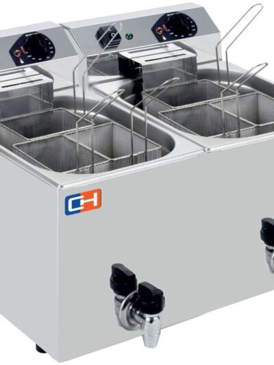 Cuecepasta Eléctrico Profesional 7+7 litros con 3+3 cestas 530x460x370h mm CP77L