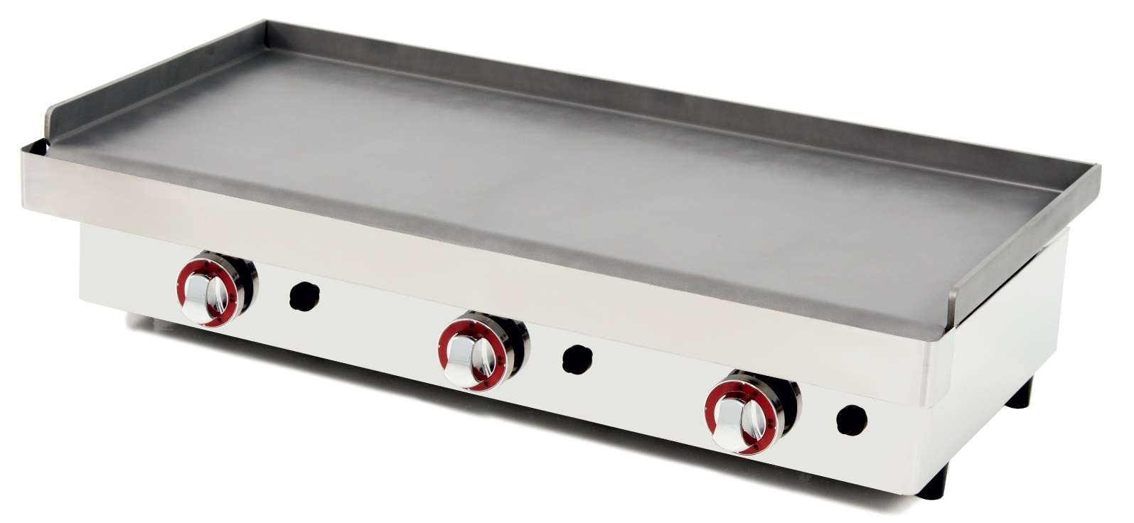Plancha a Gas Acero Laminado 6mm pot.9,6Kw dim.1010x457x240h mm línea Badajoz 100PGL