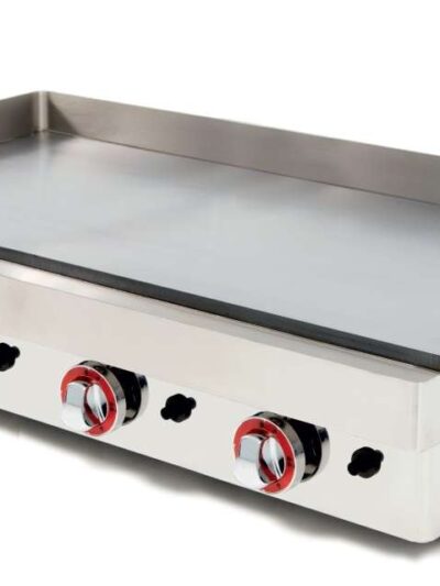 Plancha a Gas Acero Rectificado 15mm pot.9,6Kw dim.810x457x240h mm línea Badajoz 80PGR