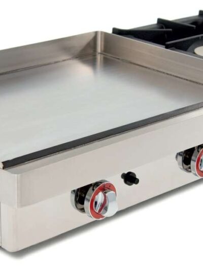 Plancha a Gas Acero Rectificado con Fogón 6Kw pot.6,4+6Kw dim.1010x457x240h mm línea Badajoz 100PGRF