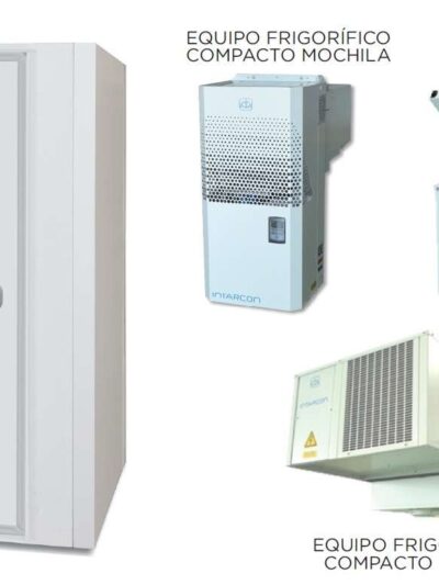 Cámara Frigorífica Temperatura Positiva dim.ext.2170x2170x2000h mm con suelo, aislamiento de 85mm, puerta pivotante de luz 1830X700mm y perfiles sanitarios