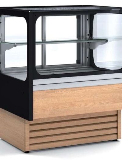 Vitrina Expositora Refrigerada Ventilada Cristal Recto Mostrador para chocolates dim.580x710x1380h mm Línea Córdoba VV-6-6-RGB
