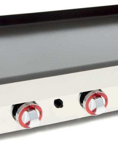 Plancha a Gas Acero Laminado 6mm con recubrimiento cerámico antiadherente 9,6Kw superficie útil 800x400mm línea Badajoz NANOTEC80