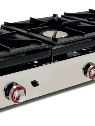 Cocina a Gas Sobremesa 3 fuego de 6+6+6 Kw dim.1210x457x240h mm línea Badajoz 120CG