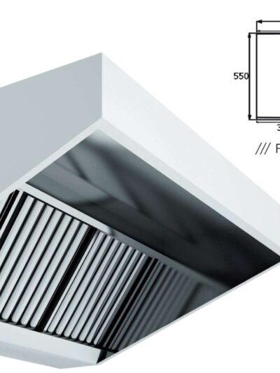 Campana Mural Snack Techo Bajo Elevado Fondo 800 CON TURBINA de 1000x800x550h mm AVEIRO A10080CMBT