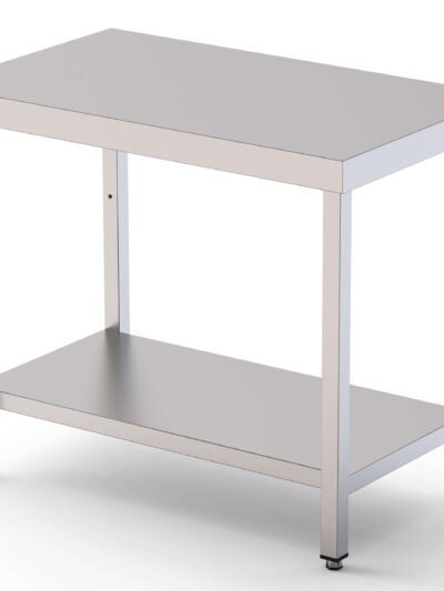 Mesa de Trabajo Acero inoxidable Central Con 1 Estante 1200x500x850h mm WTC150120S1