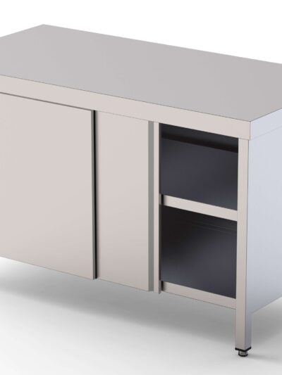Mesa de Trabajo Acero inoxidable Central Con Puerta Corredera a 1 cara 2000x700x850h mm WTC170200SD