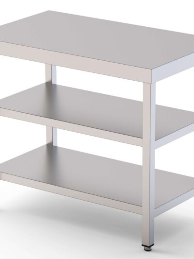 Mesa de Trabajo Acero inoxidable Central Con 2 Estante 1900x800x850h mm WTC180190S2