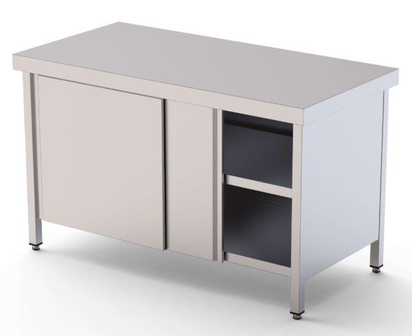 Mesa de Trabajo Acero inoxidable Central Con Puerta Abatible a 1 cara 800x900x850h mm WTC190080SW