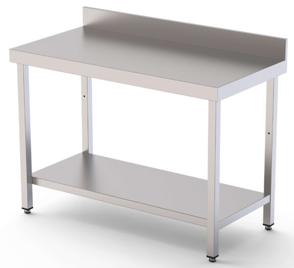 Mesa de Trabajo Acero inoxidable Mural Con 1 Estante 1000x550x850h mm WTW155100S1