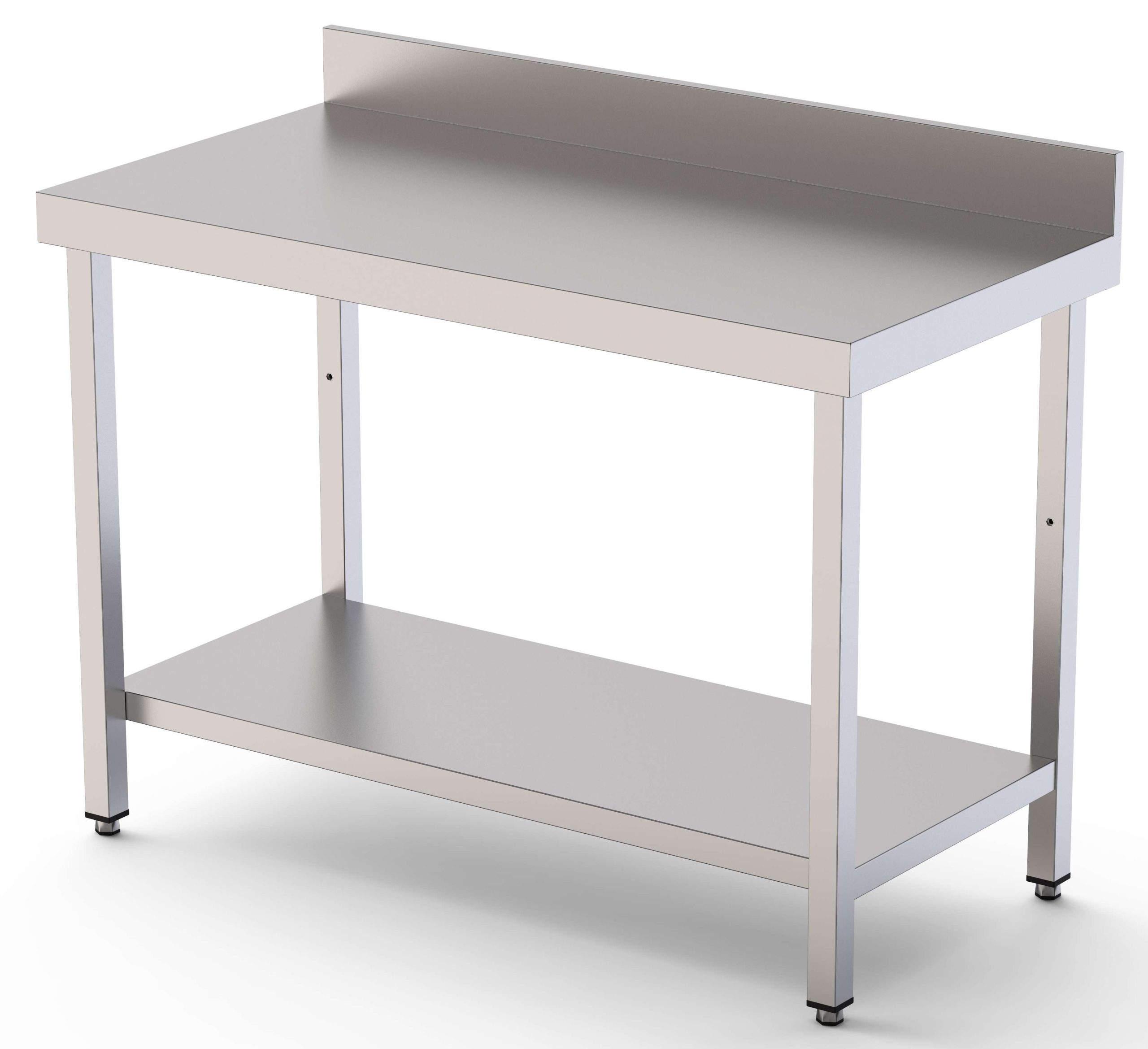 Mesa de Trabajo Acero inoxidable Mural Con 1 Estante 2600x600x850h mm WTW160260S1