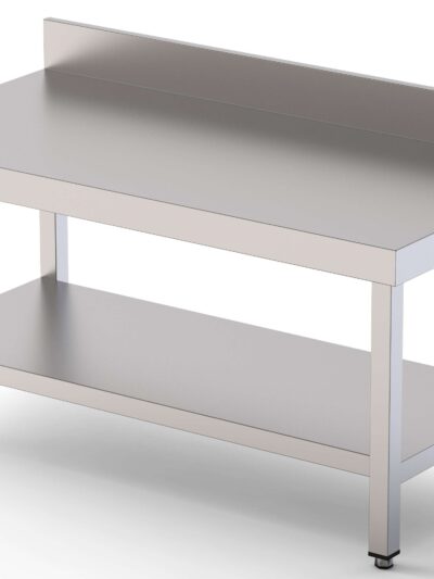 Mesa de Trabajo Acero Inoxidable Baja Mural Con 1 Estante 1900x600x600h mm WTW260190S1