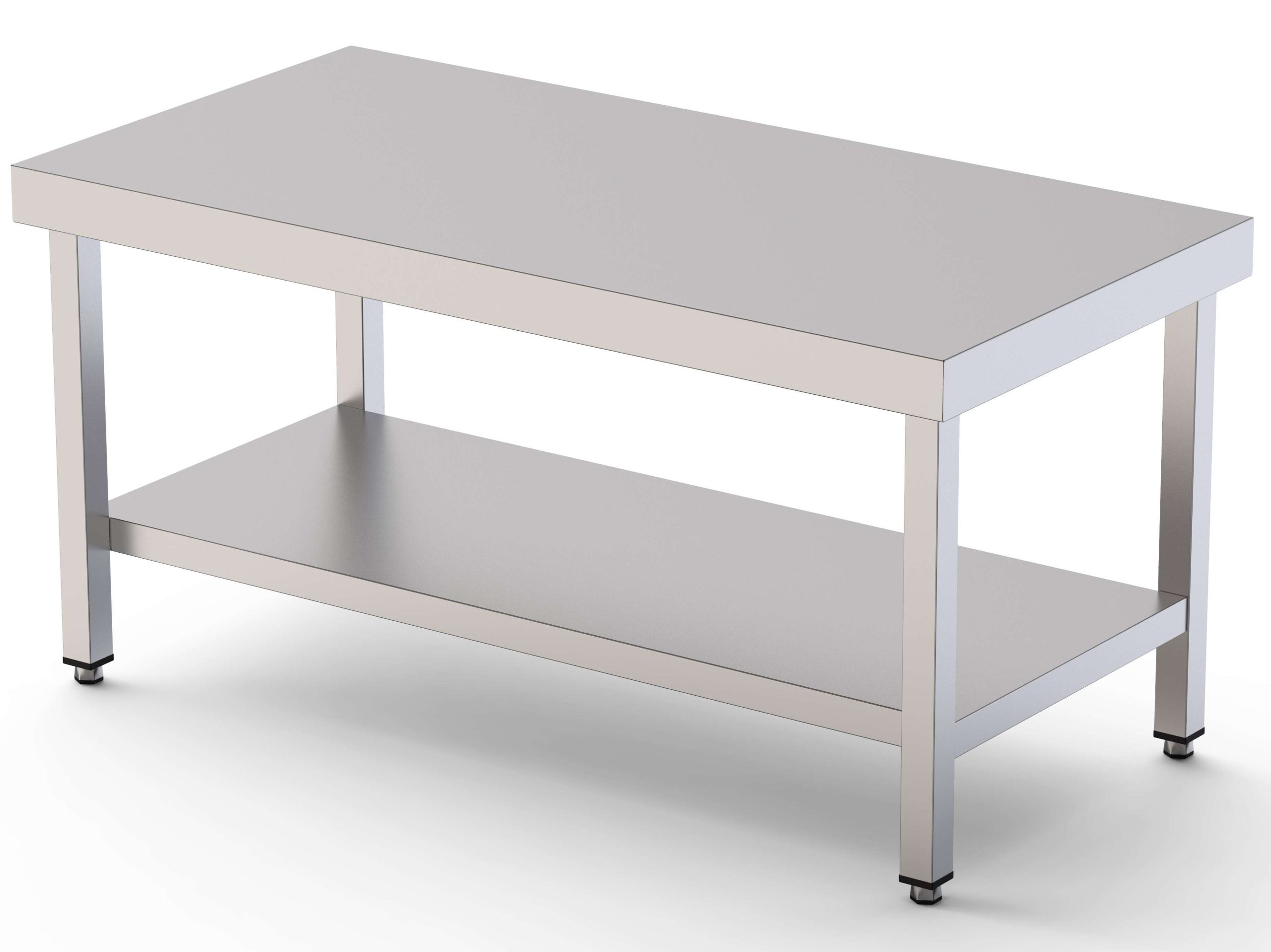 Mesa de Trabajo Acero Inoxidable Baja Central Con 1 Estante 1000x700x600h mm WTC270100S1