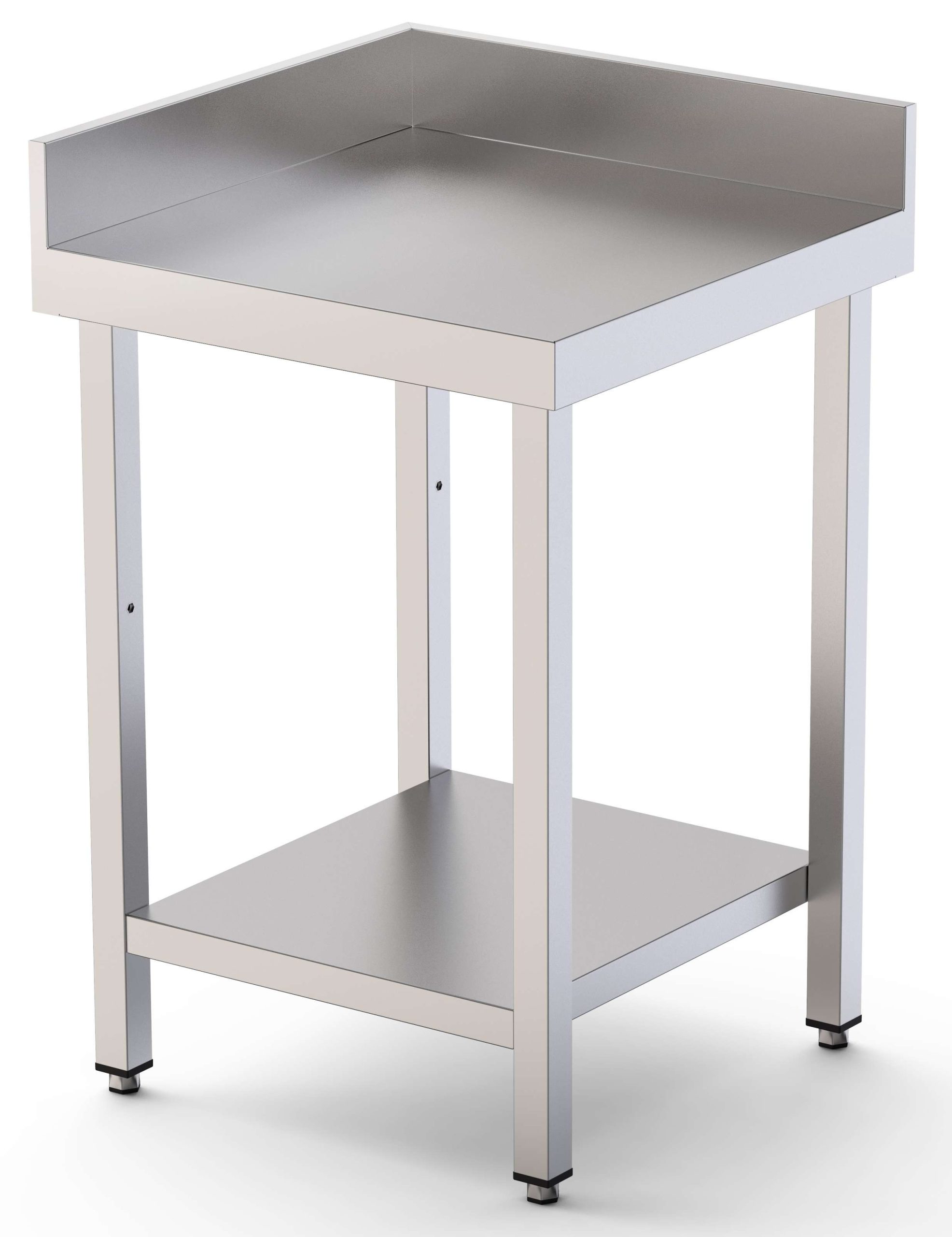 Mesa de Trabajo Acero Inoxidable Angular Para Composiciones en L Con 1 Estante 600x700x850h mm WTW170060C1