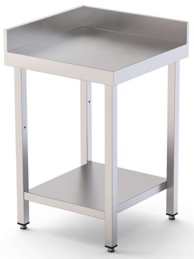 Mesa de Trabajo Acero Inoxidable Angular Para Composiciones en L Con 1 Estante 700x700x850h mm WTW170070C1
