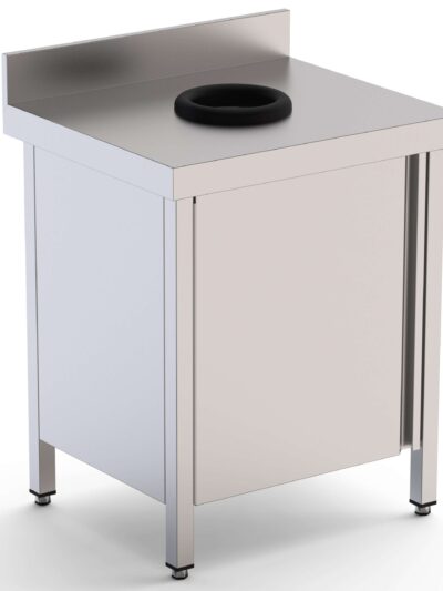 Mesa de Trabajo Acero Inoxidable Mural Con Puerta y Aro Desbarazado 700x600x850h mm WTW160070WD
